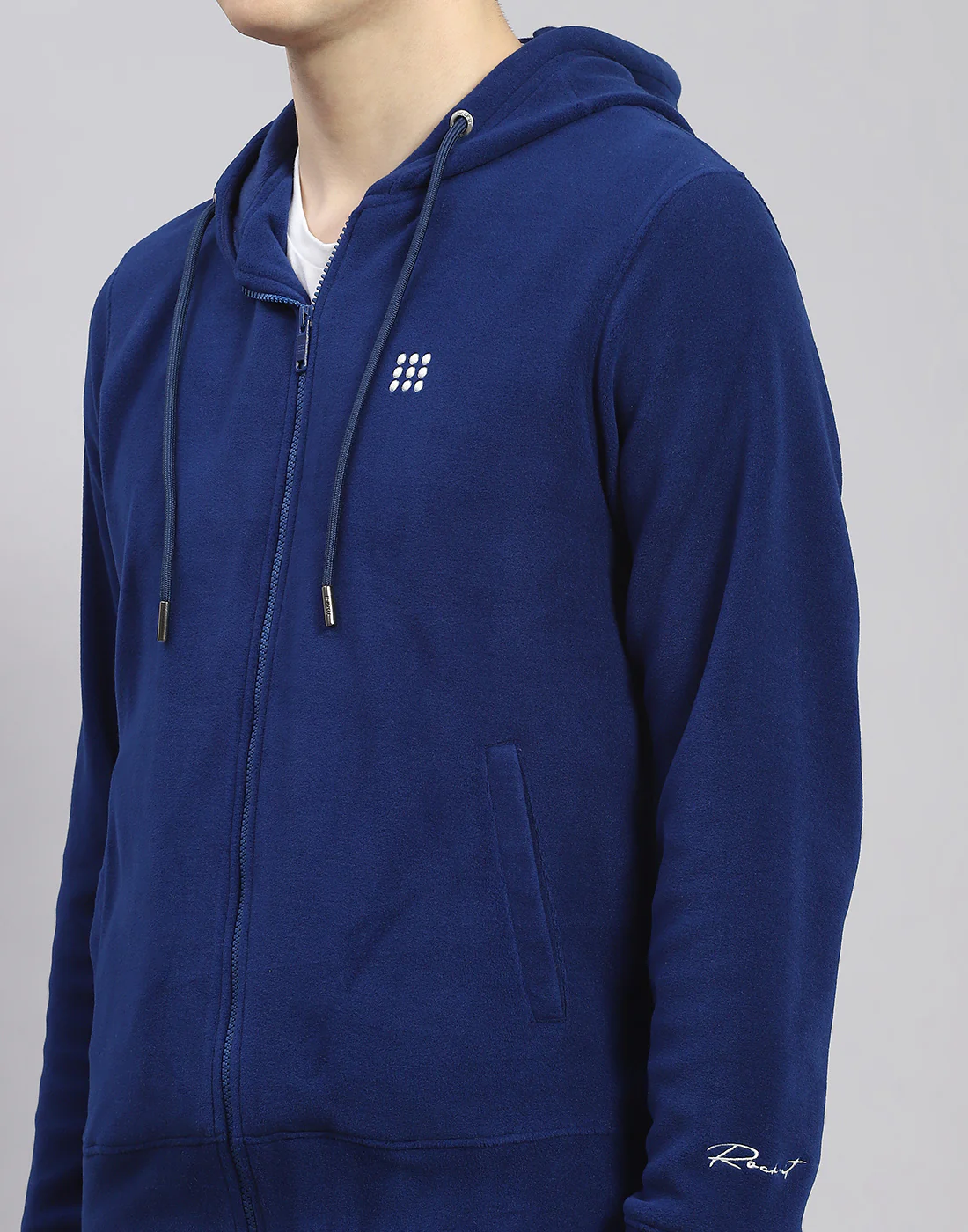 Rock.it Men Blue Solid Hooded Full Sleeve Tracksuit - Image 7