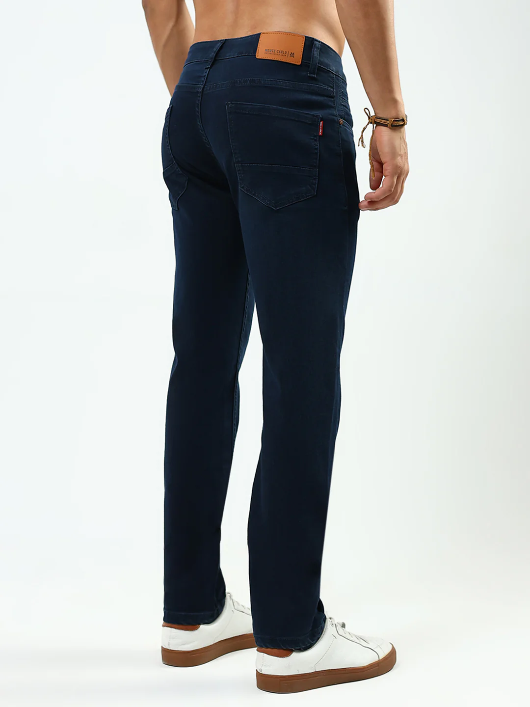 Men Blue Solid Narrow Fit Denim - Image 5