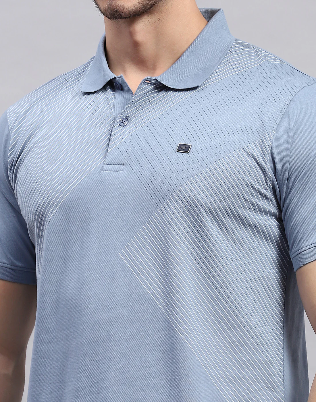 Men Blue Solid Polo Collar Half Sleeve Lower Set - Image 6