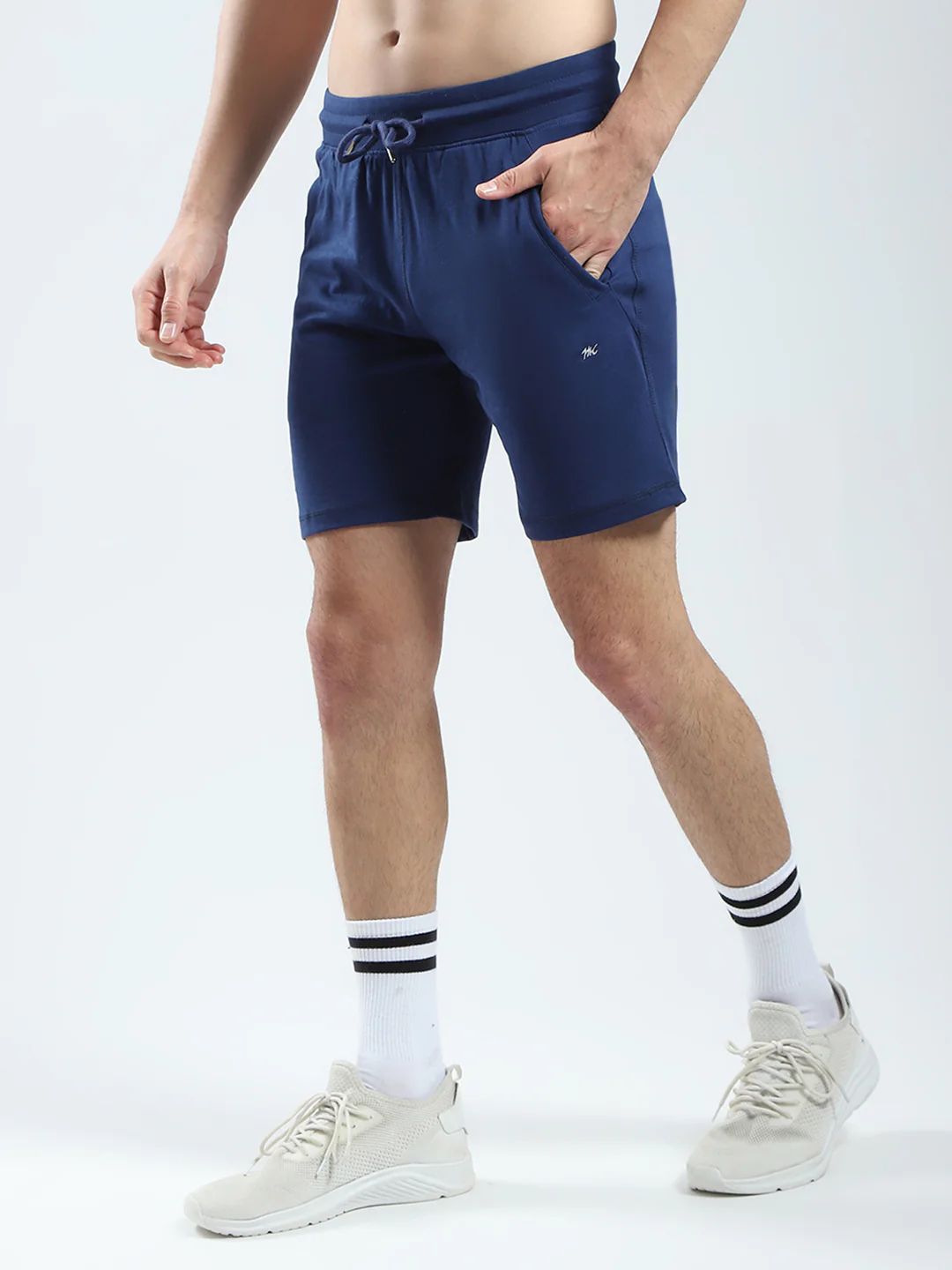 Men Blue Solid Regular Fit Bermuda - Image 3