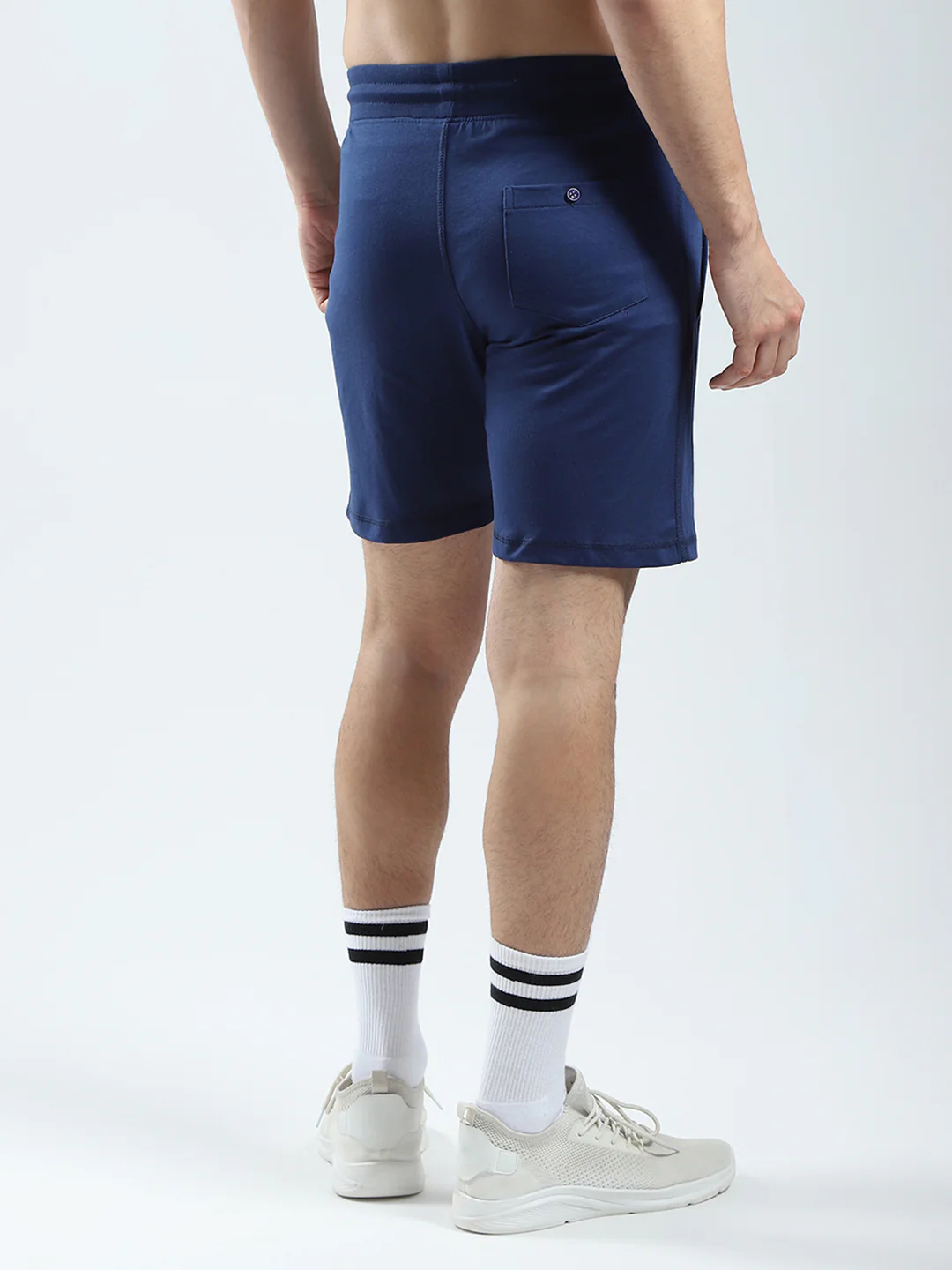 Men Blue Solid Regular Fit Bermuda - Image 5