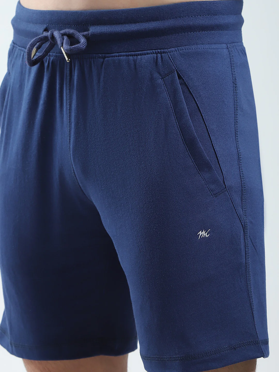 Men Blue Solid Regular Fit Bermuda - Image 6