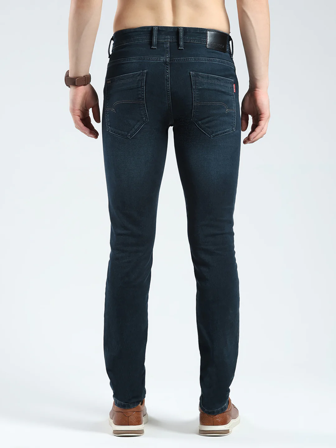 Men Blue Light Wash Skinny Fit Denim - Image 5