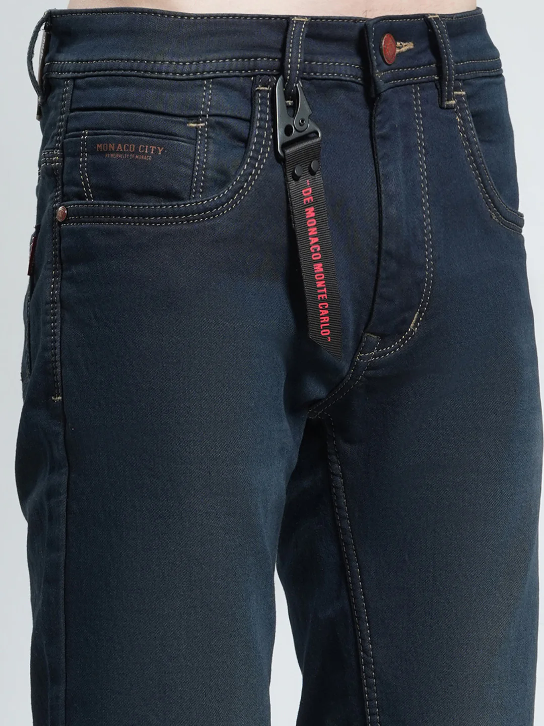 Men Blue Solid Skinny Fit Denim - Image 6