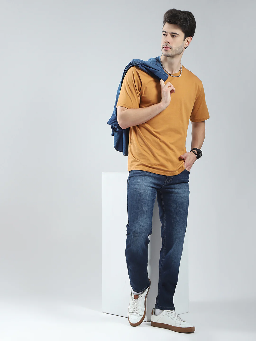 Men Blue Light Wash Skinny Fit Denim - Image 2