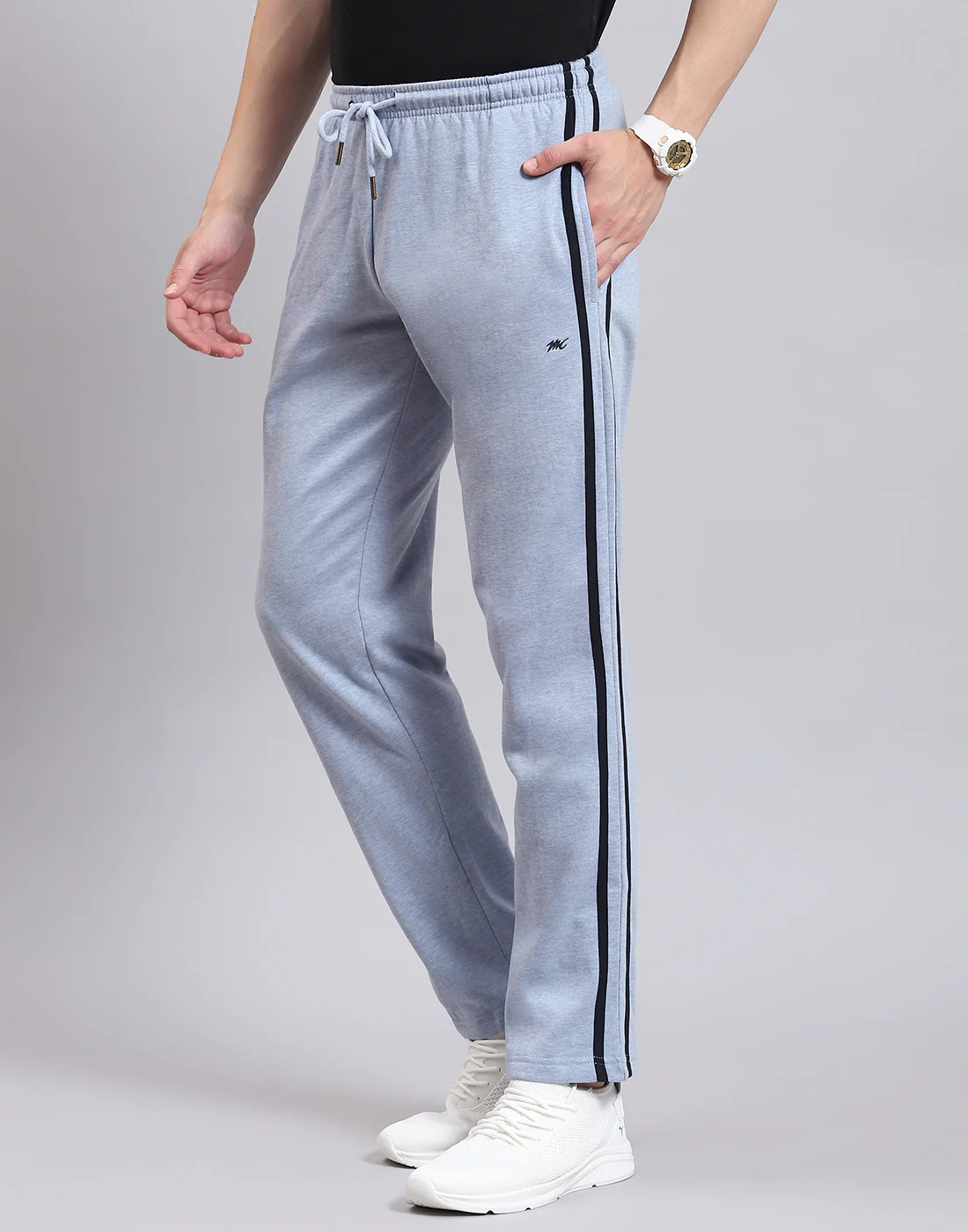 Men Blue Solid Regular Fit Winter Lower - Image 3