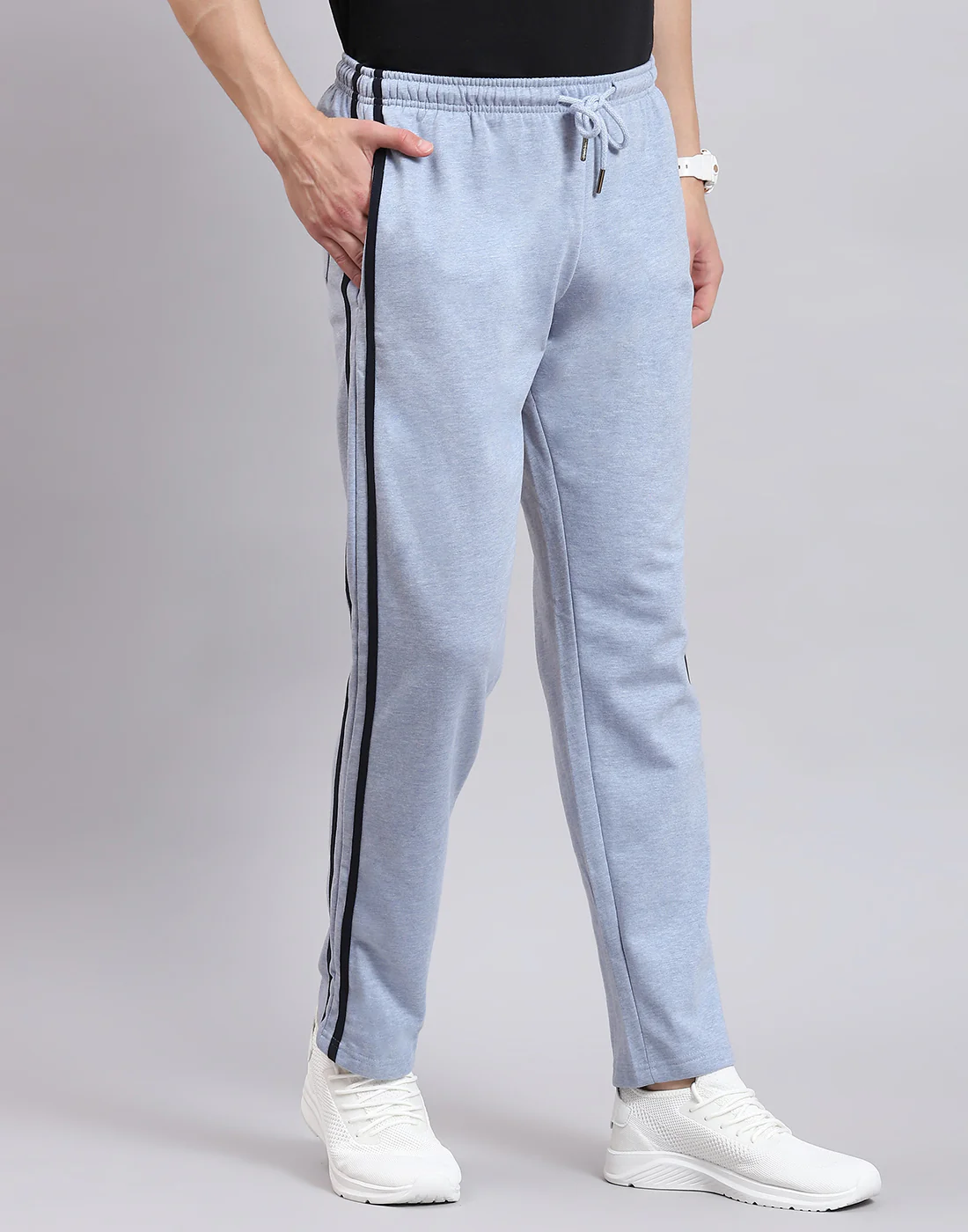 Men Blue Solid Regular Fit Winter Lower - Image 4