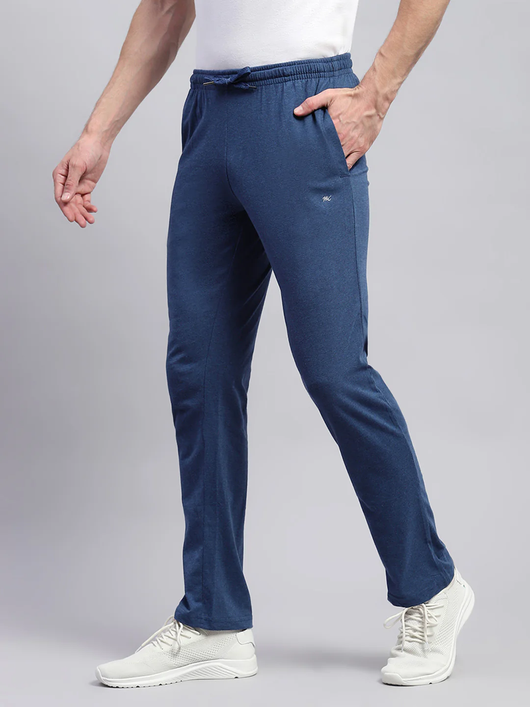 Men Blue Solid Regular Fit Lower - Image 3