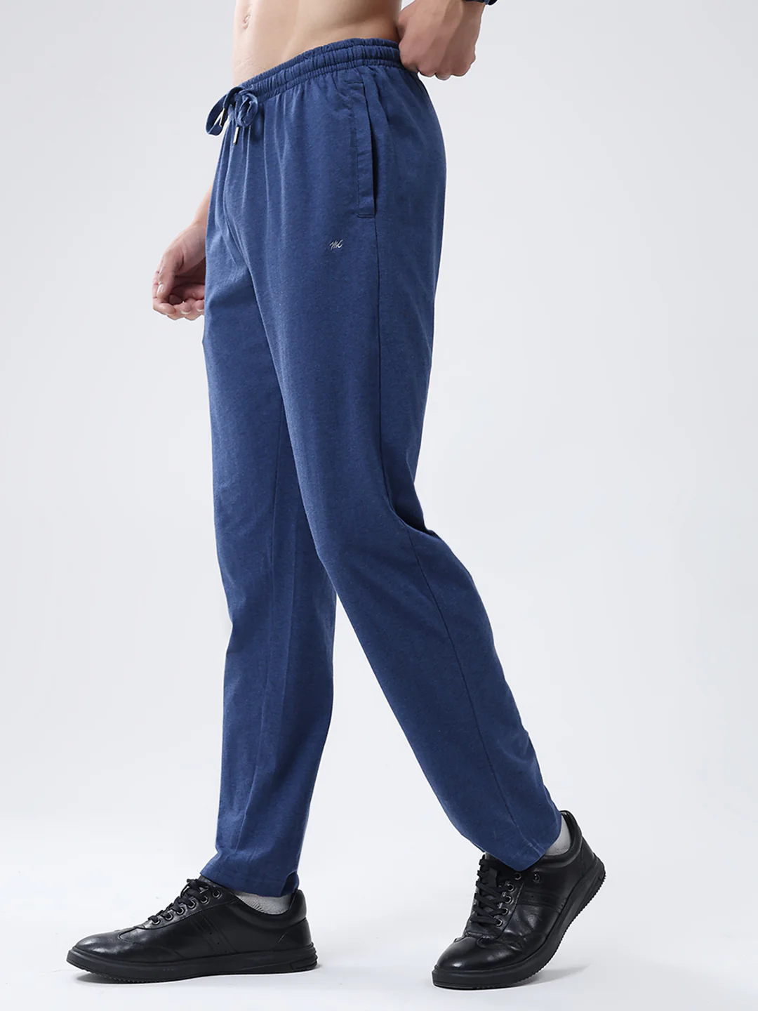 Men Blue Solid Regular Fit Lower - Image 3