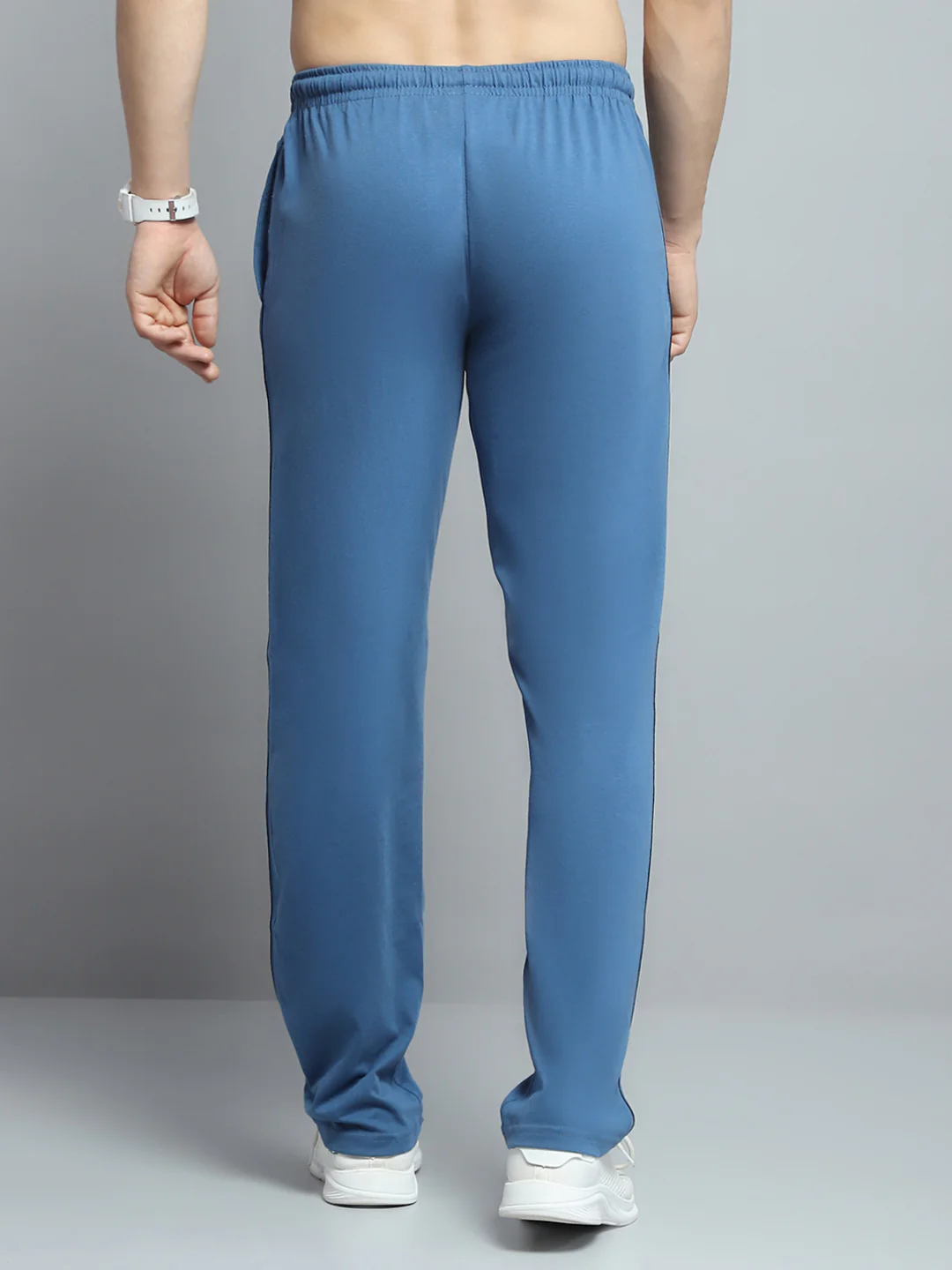 Men Blue Solid Regular Fit Lower - Image 5