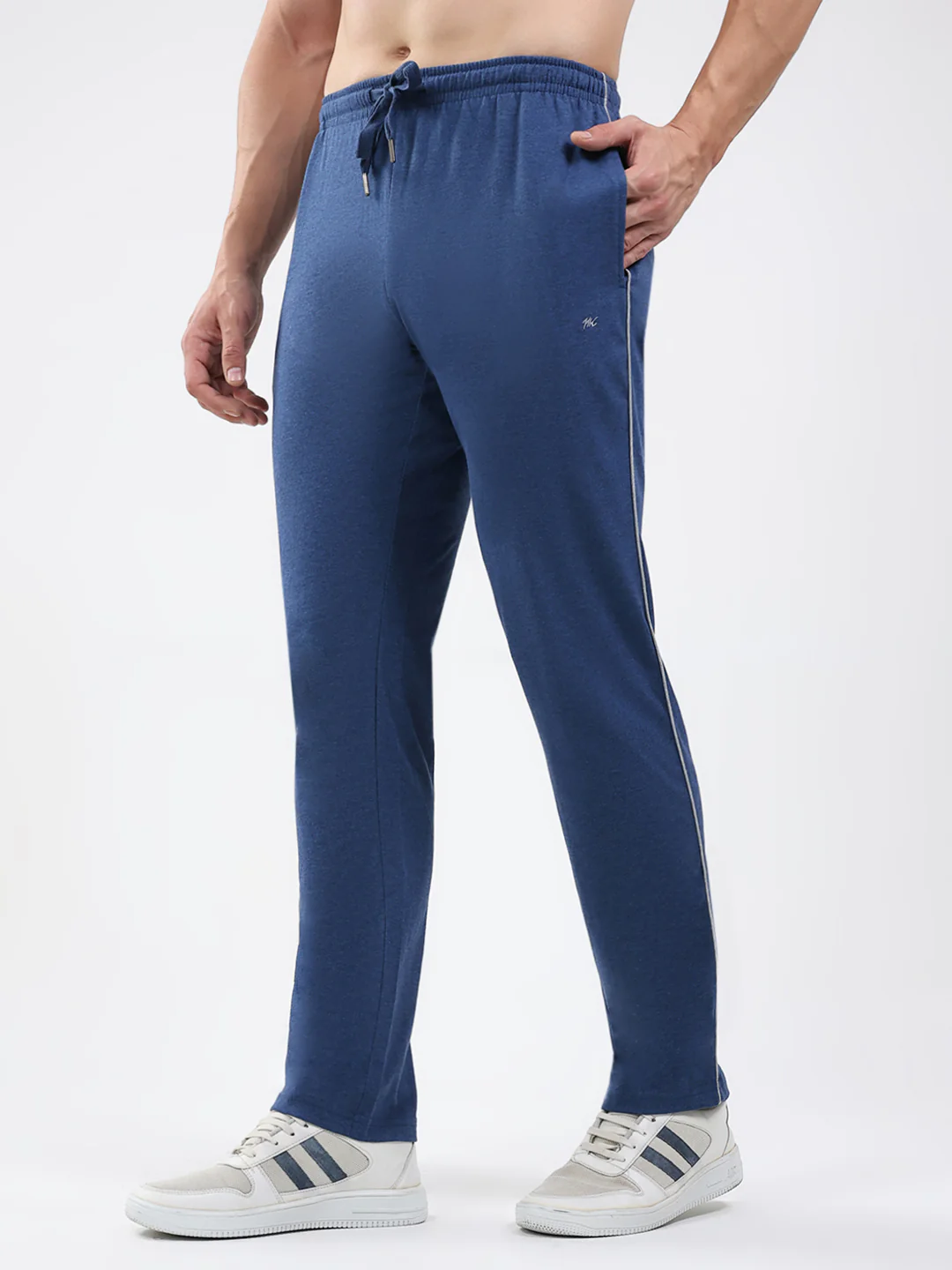 Men Blue Solid Regular Fit Lower - Image 3