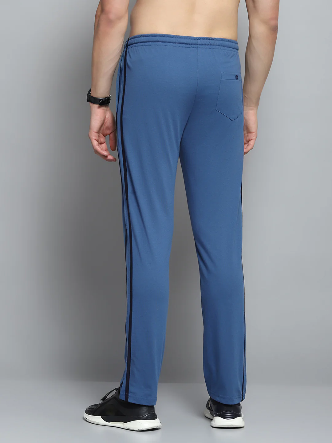 Men Blue Solid Regular Fit Lower - Image 5