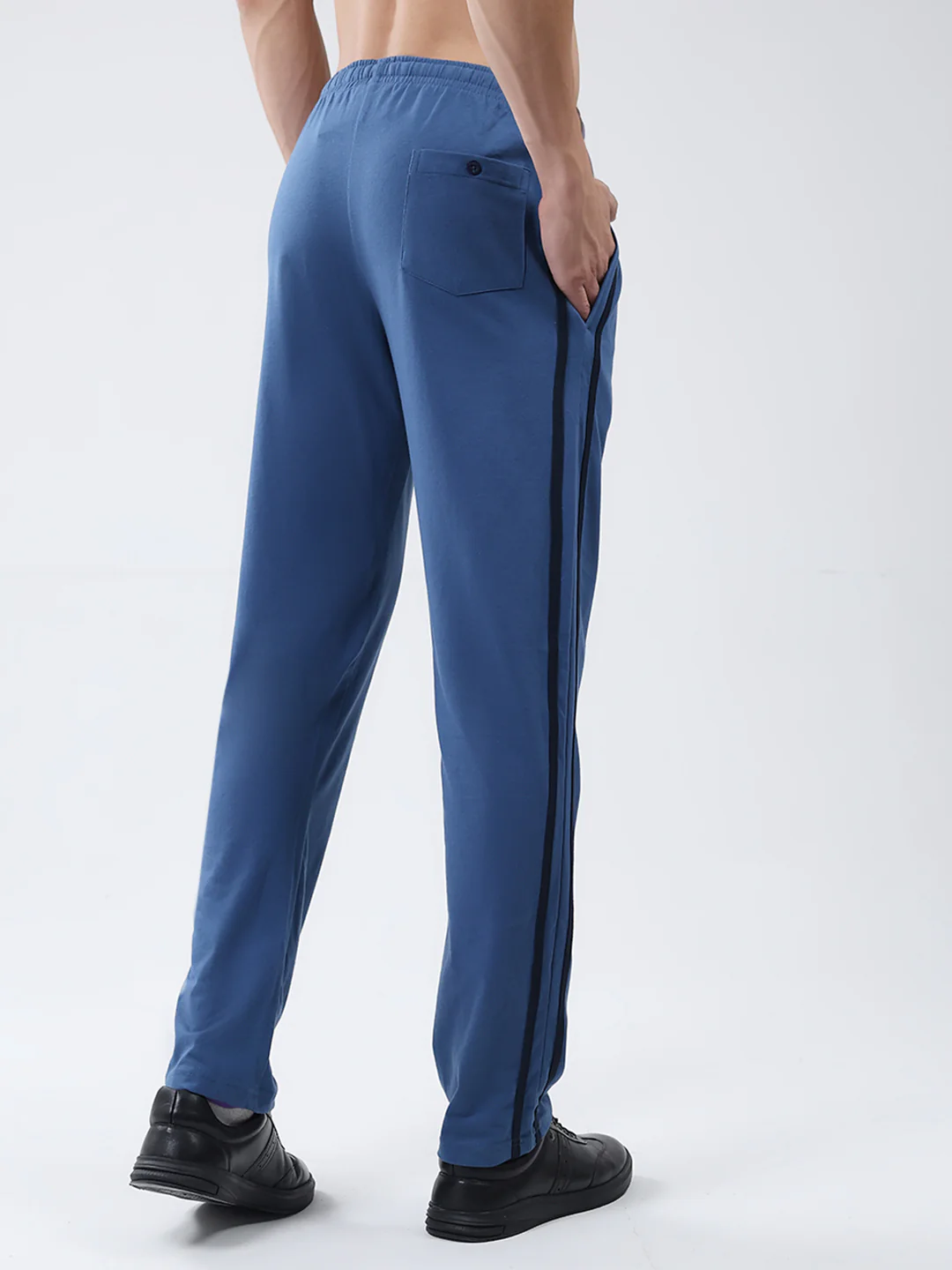 Men Blue Solid Regular Fit Lower - Image 5