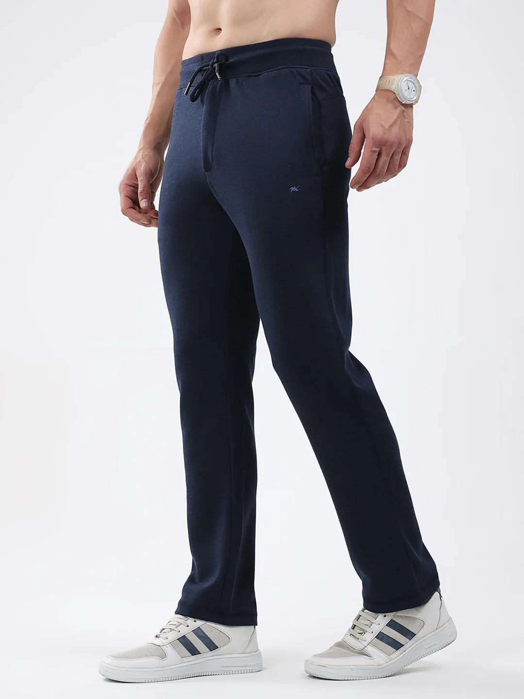 Men Blue Solid Regular Fit Lower - Image 3
