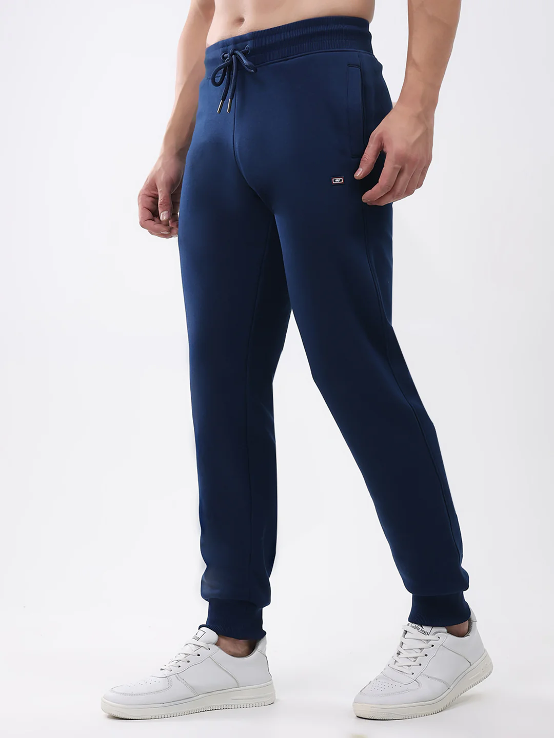 Men Blue Solid Regular Fit Winter Lower - Image 3