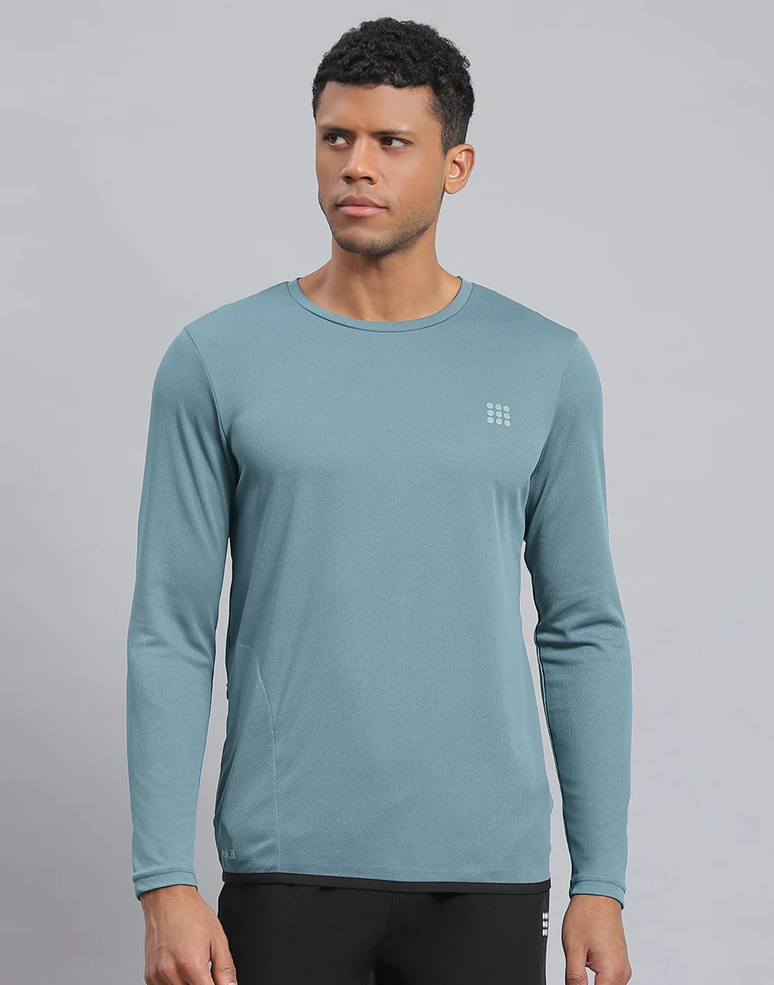 Rock.it Men Blue Solid Round Neck Full Sleeve Active T-Shirt - Image 2