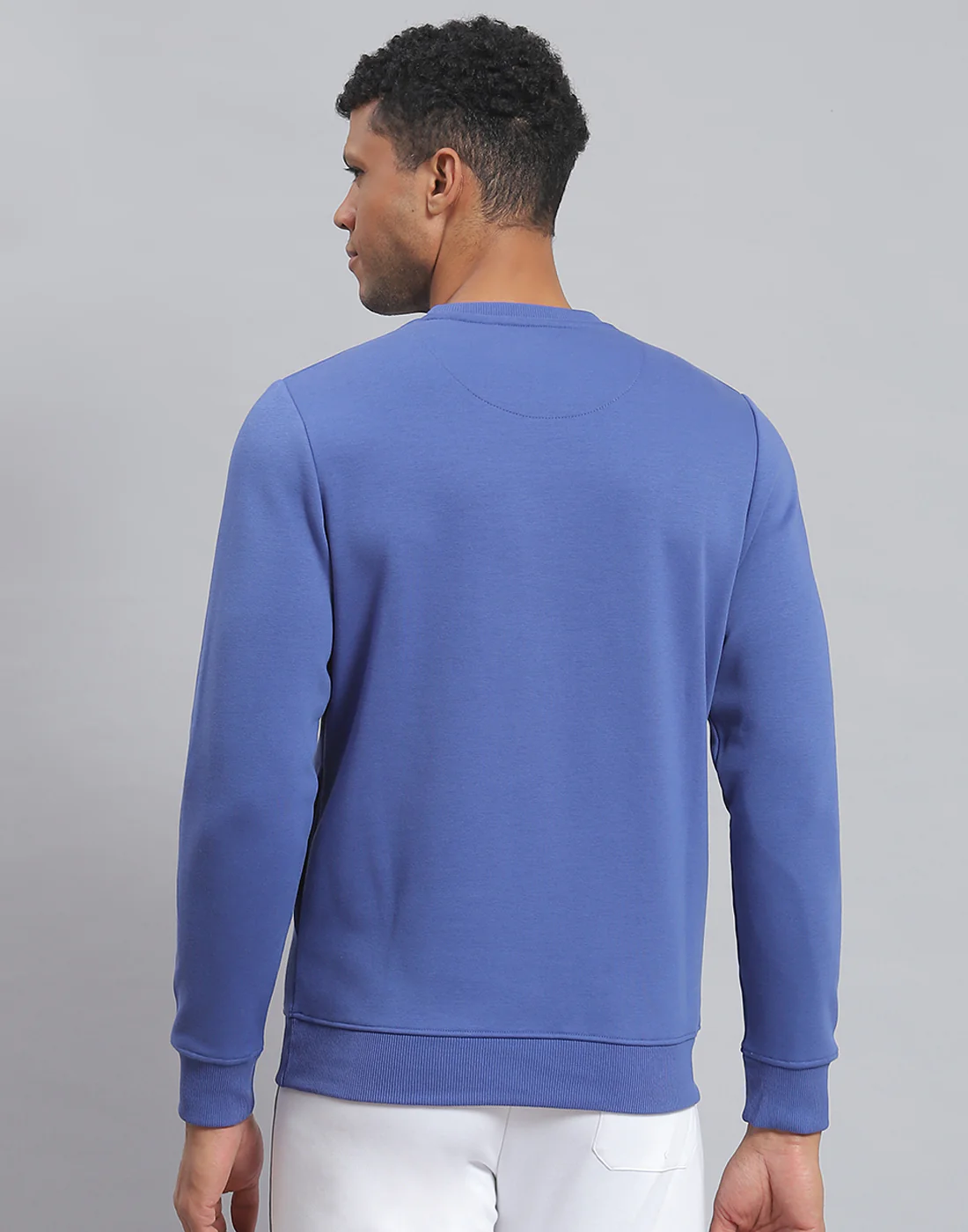 Rock.it Men Blue Solid Round Neck Full Sleeve Sweatshirt - Image 5