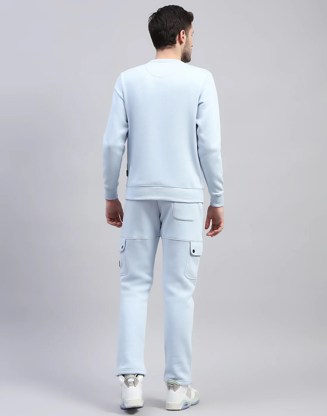 Rock.it Men Blue Solid Round Neck Full Sleeve Tracksuit - Image 5
