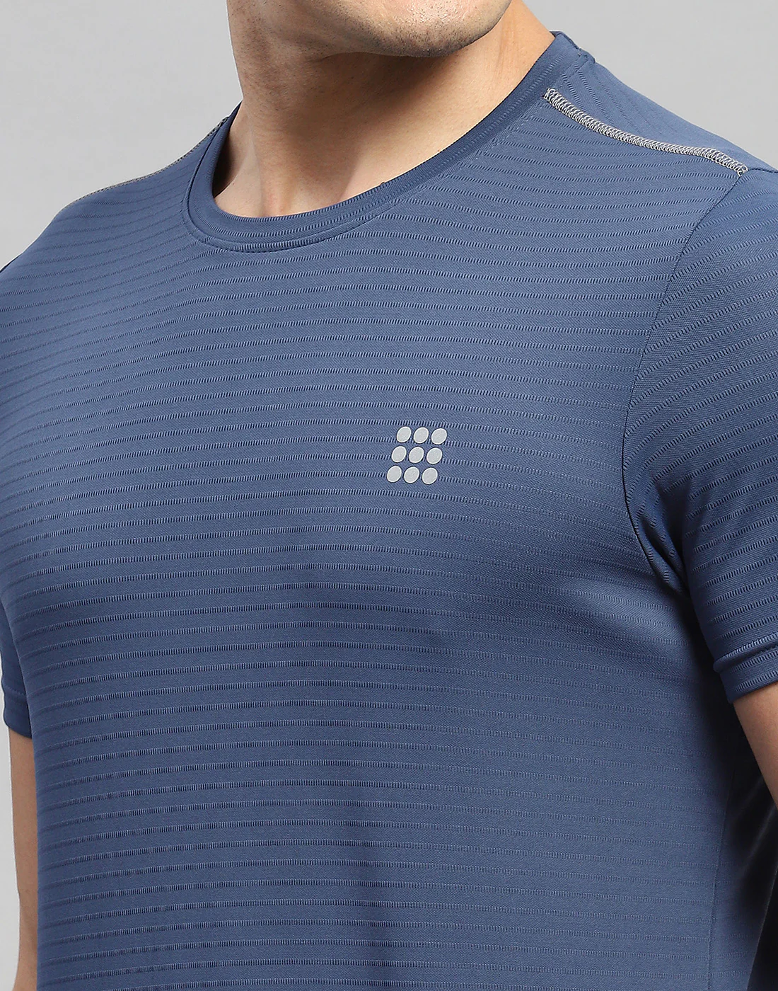 Rock.it Men Blue Solid Round Neck Half Sleeve T-Shirt - Image 6