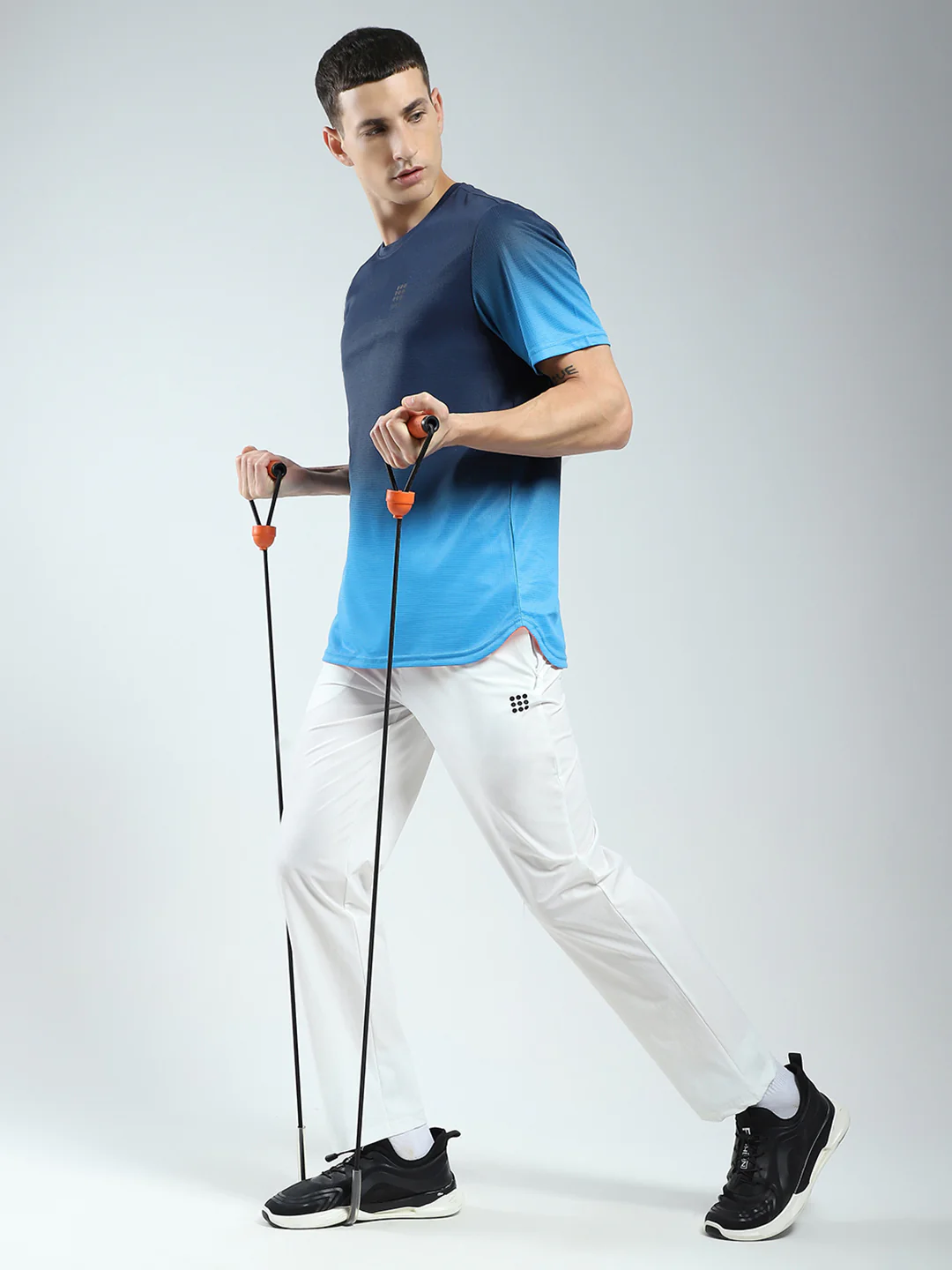Rock.it Men Blue Solid Round Neck Half Sleeve T-Shirt - Image 2