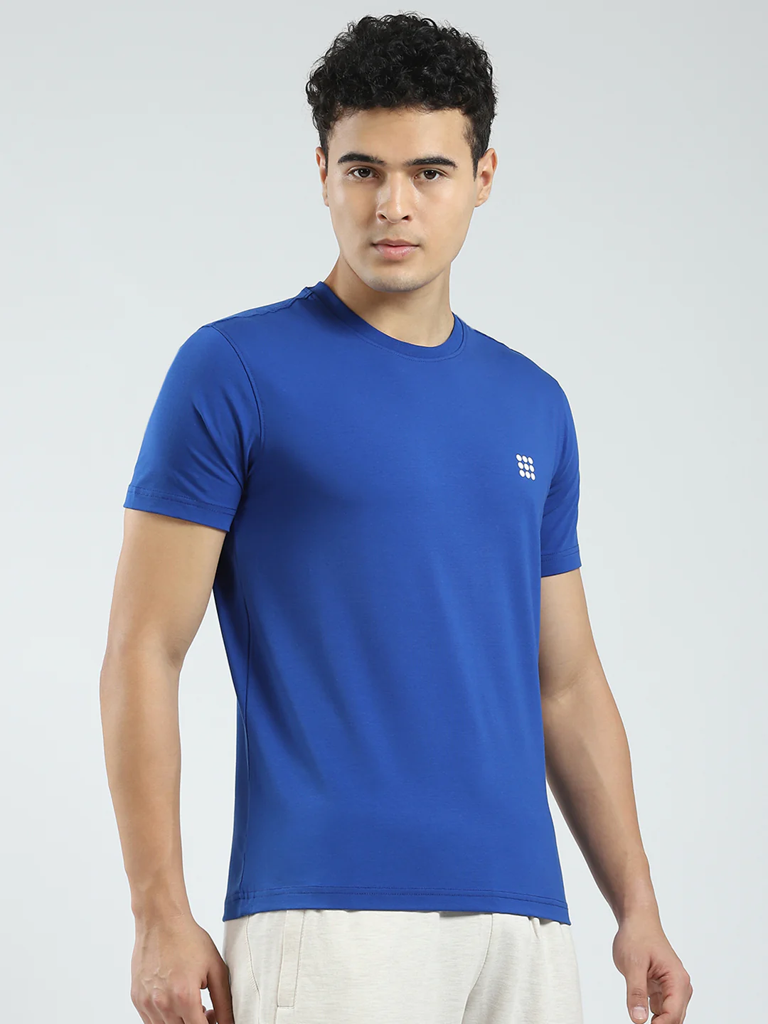 Rock.it Men Blue Solid Round Neck Half Sleeve T-Shirt - Image 4