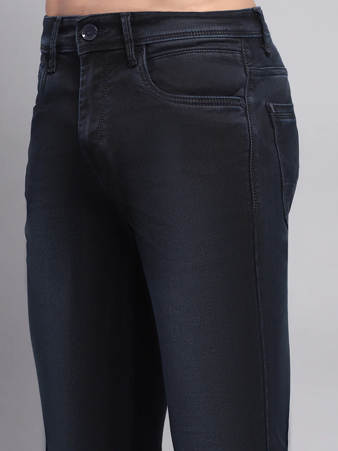 Men Blue Solid Skinny Fit Denim - Image 6