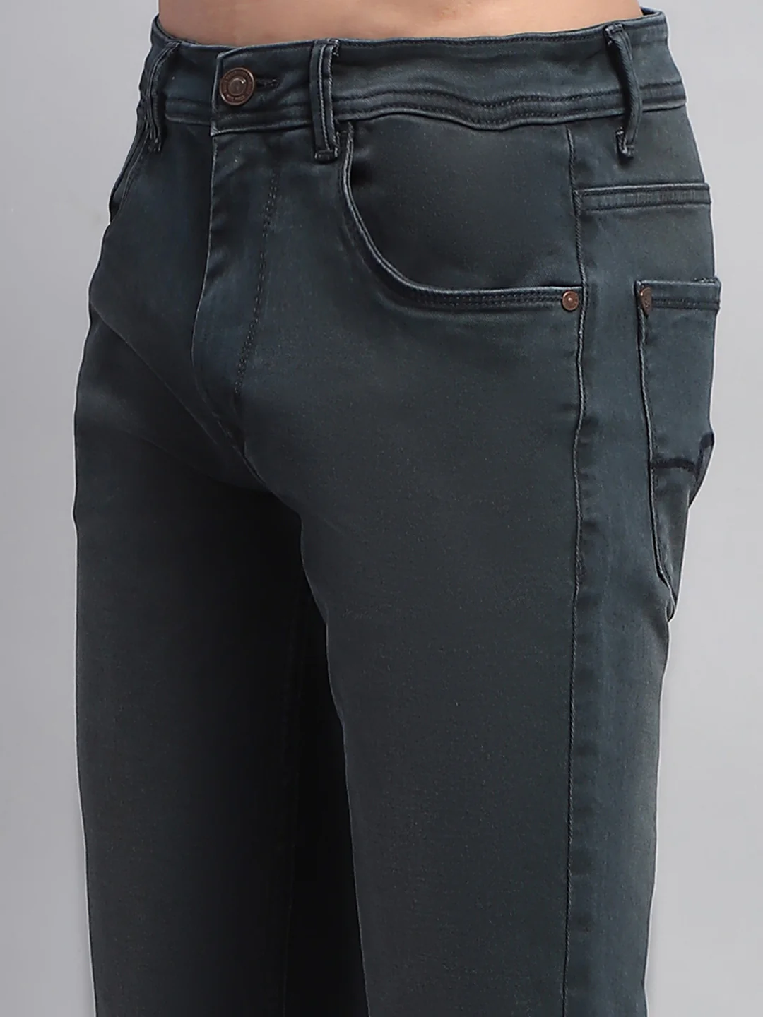Men Blue Solid Skinny Fit Denim - Image 6