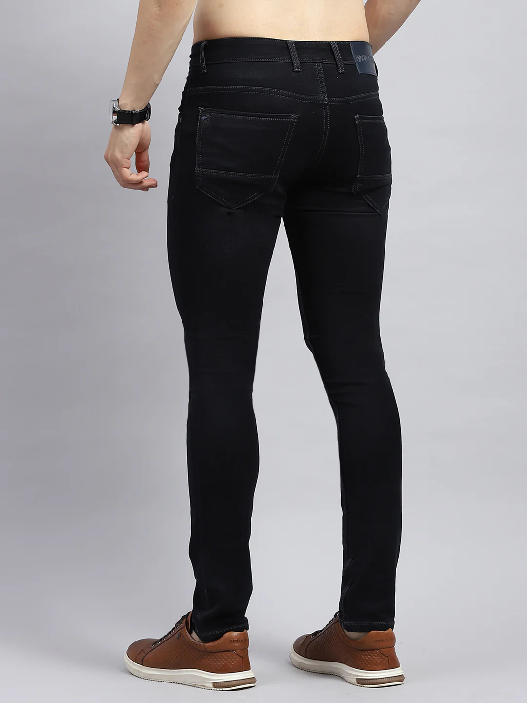 Men Blue Solid Skinny Fit Denim - Image 5