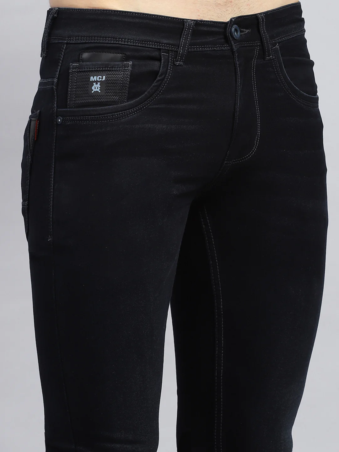 Men Blue Solid Skinny Fit Denim - Image 6