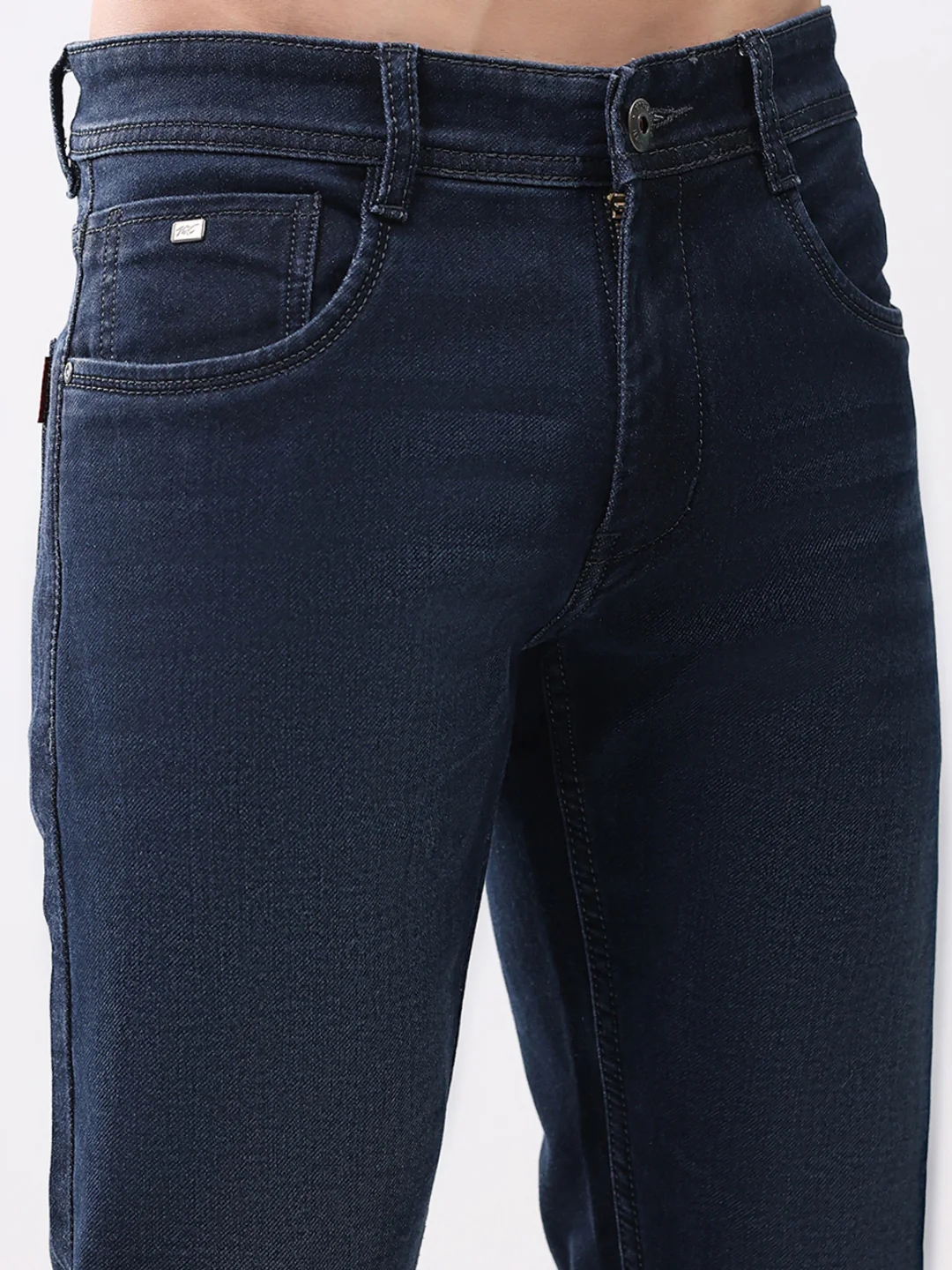 Men Blue Solid Skinny Fit Denim - Image 6
