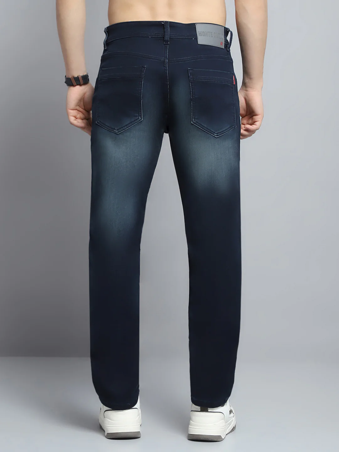 Men Blue Solid Straight Fit Denim - Image 5