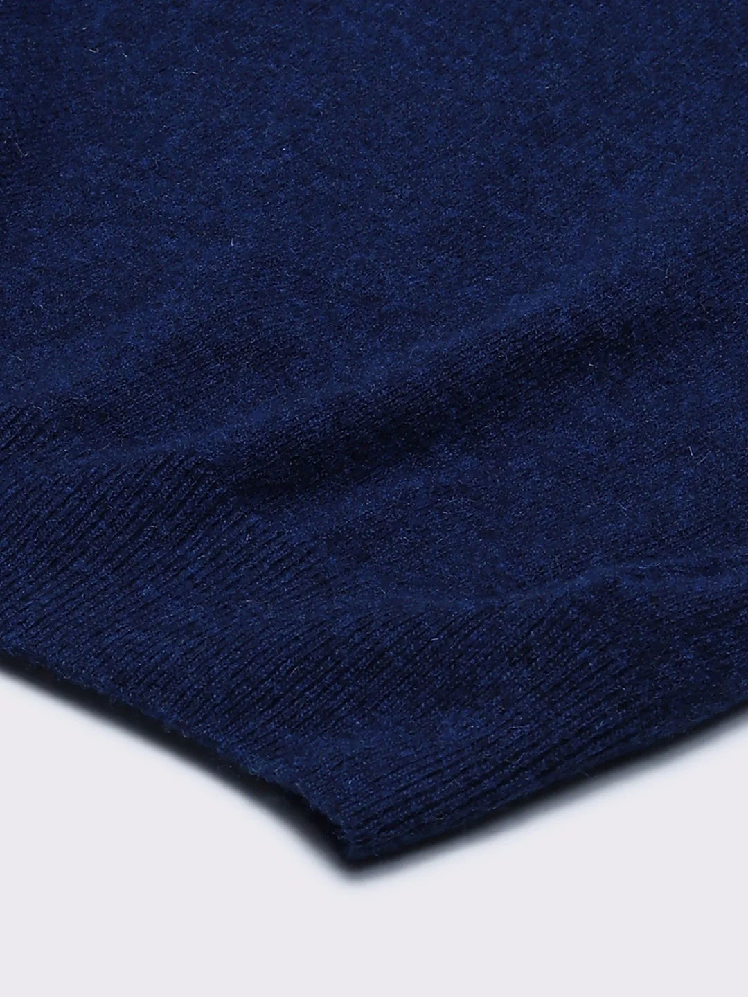Men Blue Solid V Neck Sleeveless Sweater - Image 8