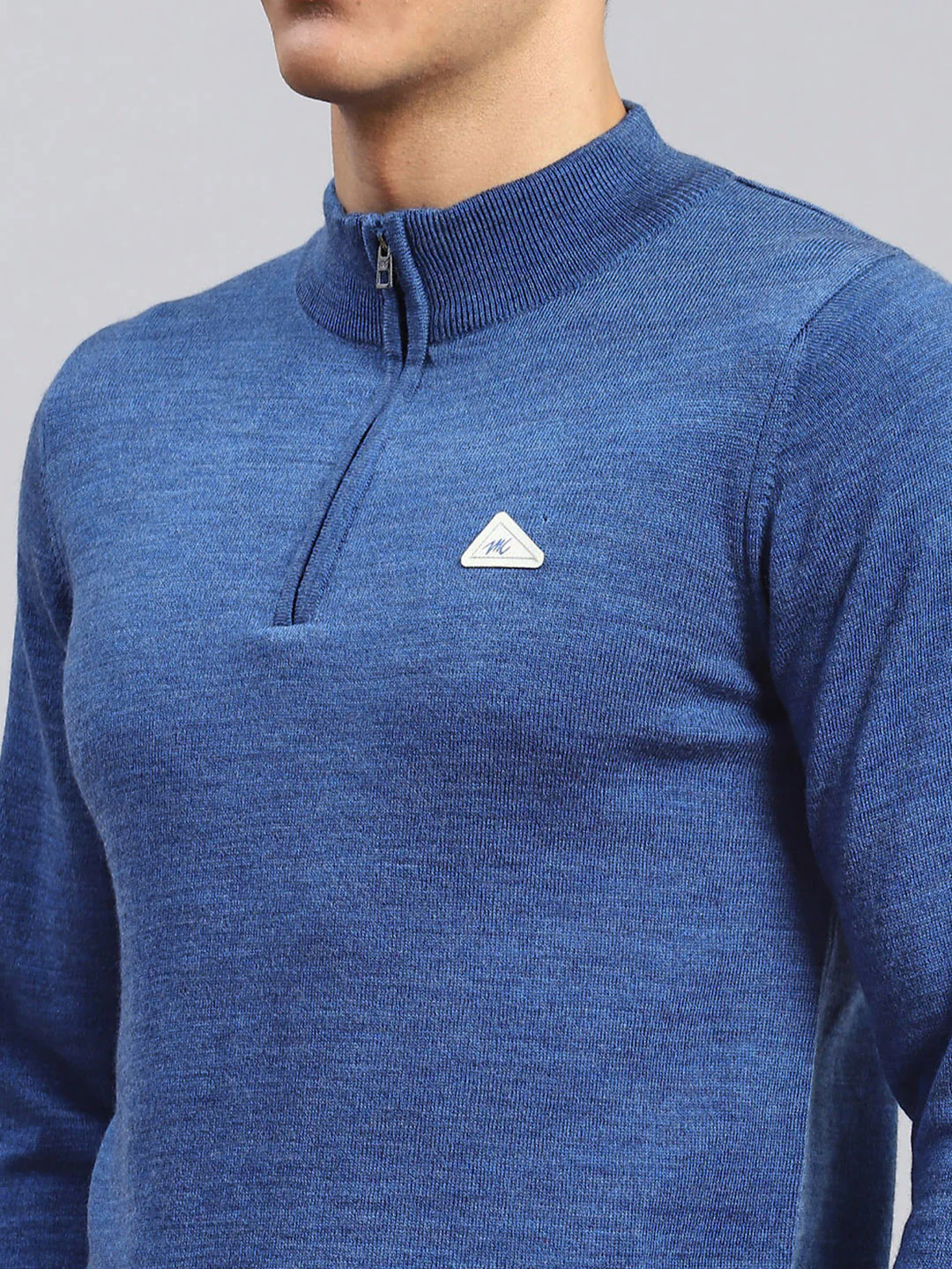 Men Blue Solid Wool blend Pullover - Image 6