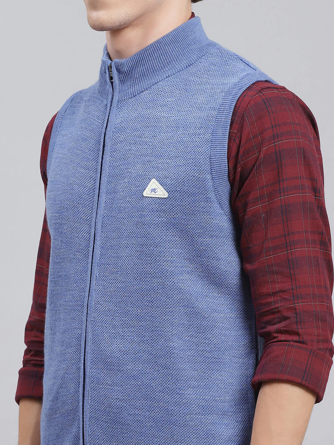 Men Blue Solid Wool blend Sweater - Image 6