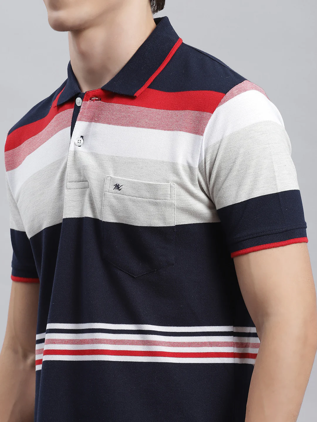 Men Blue Stripe T-Shirt - Image 6