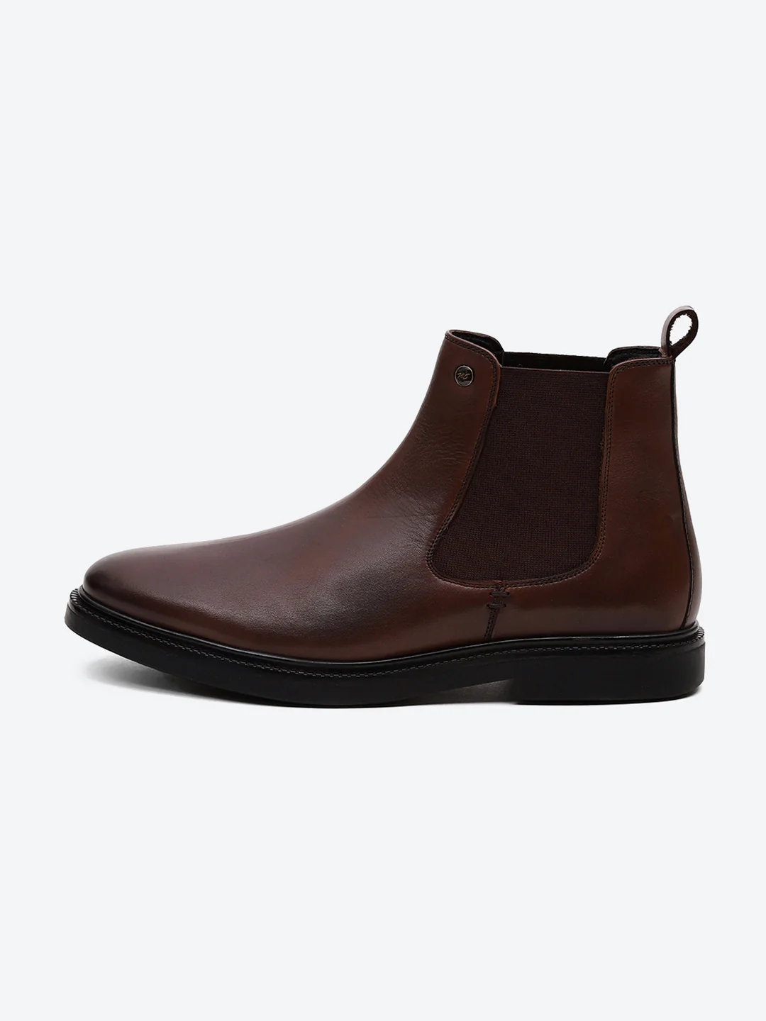 Men Brown Elastic Genuine Leather Chelsea Boots - Image 4