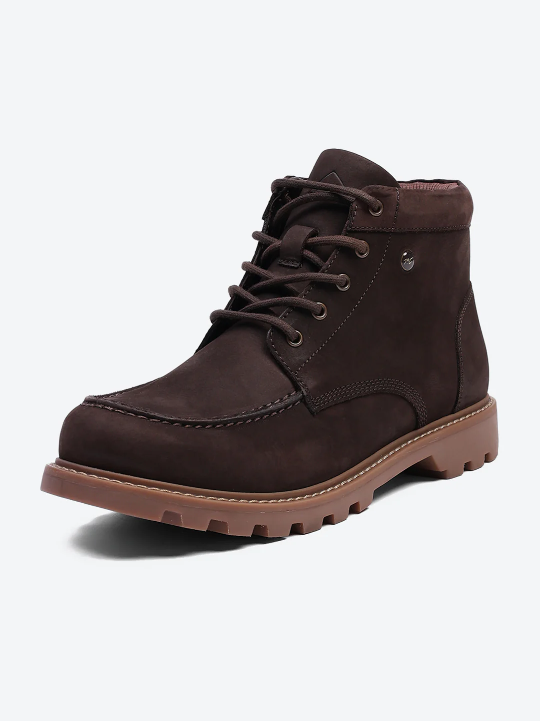 Men Brown Genuine Leather Lace Up Boots - Image 3