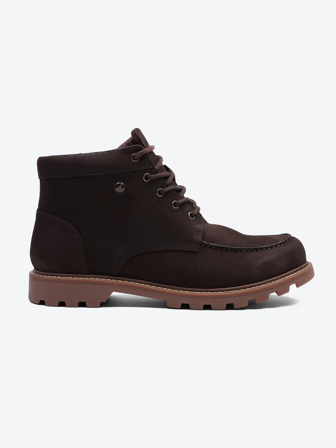 Men Brown Genuine Leather Lace Up Boots - Image 5