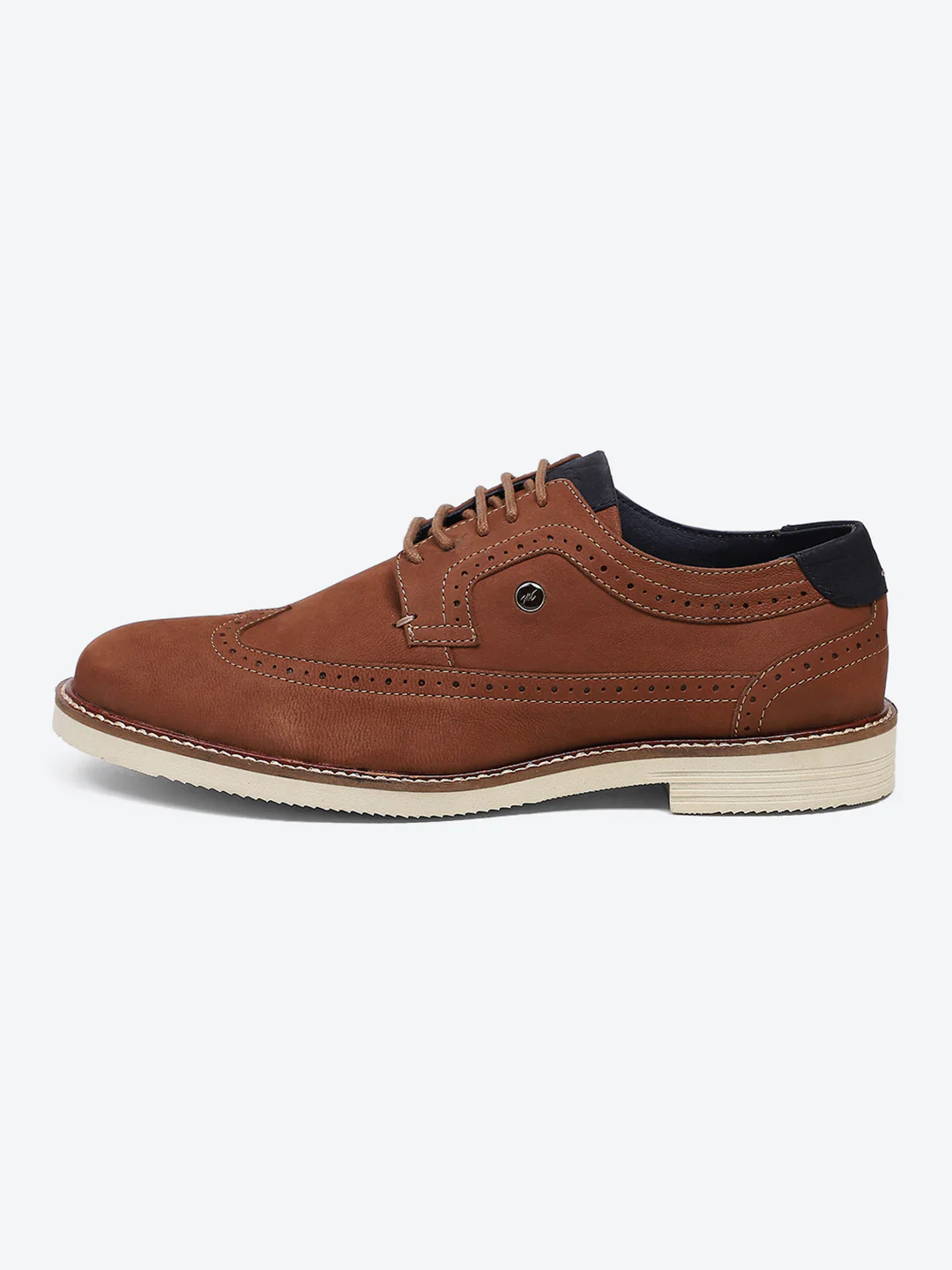 Men Brown Lace Up Genuine Leather Casual Brogues - Image 4