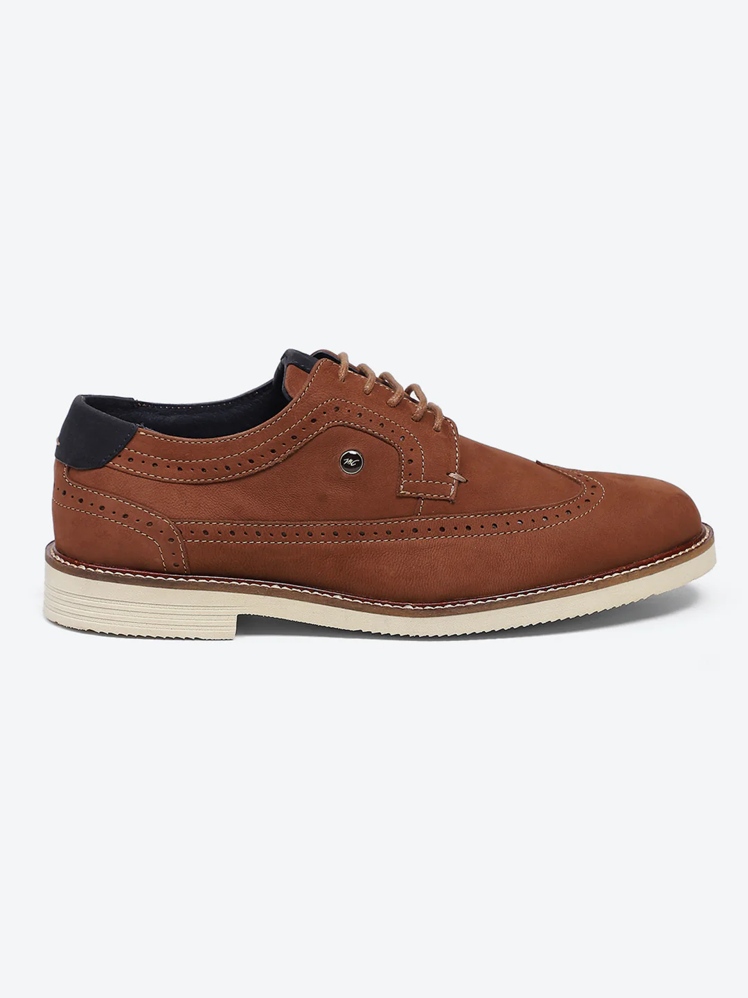 Men Brown Lace Up Genuine Leather Casual Brogues - Image 5