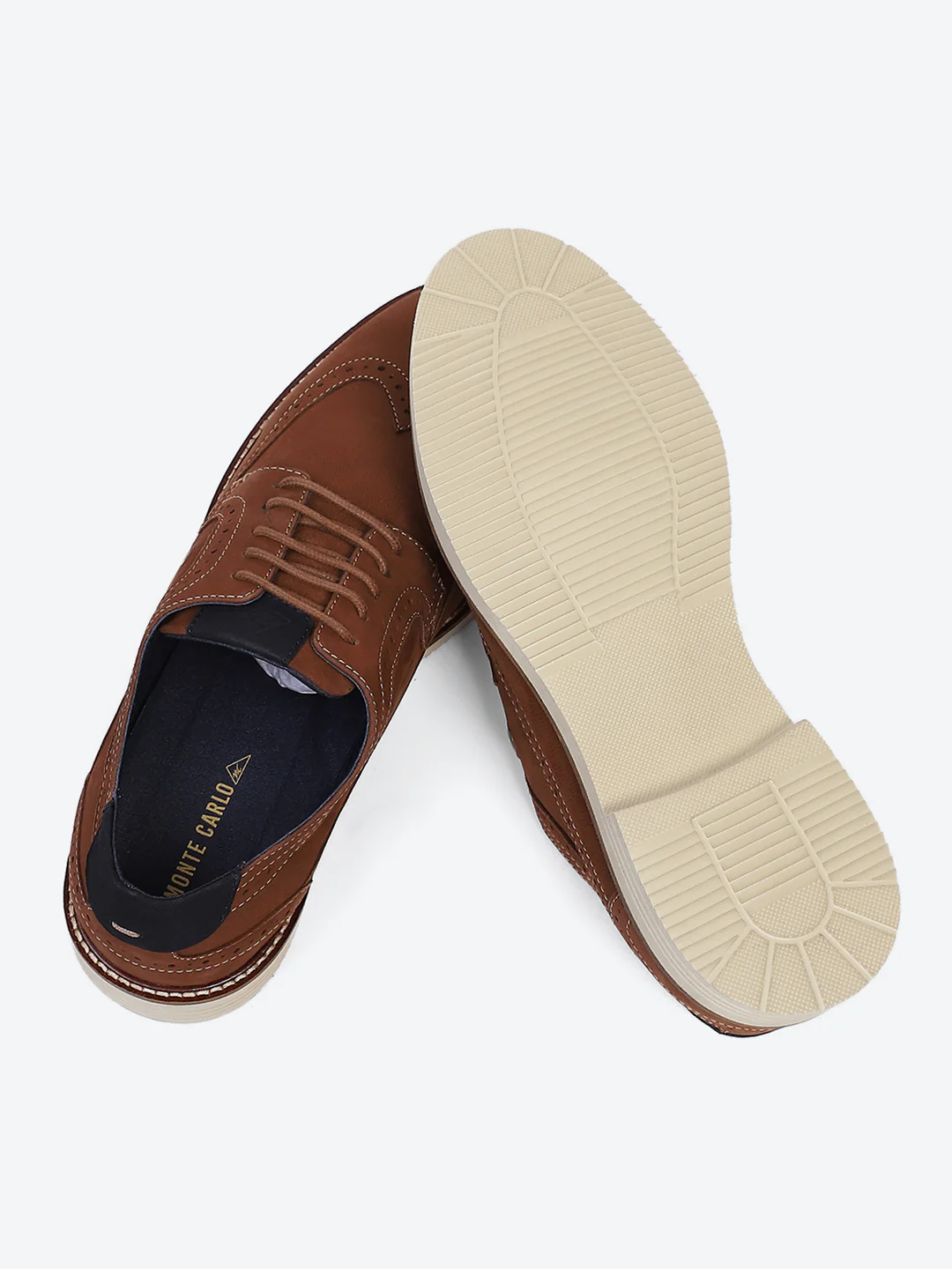 Men Brown Lace Up Genuine Leather Casual Brogues - Image 8