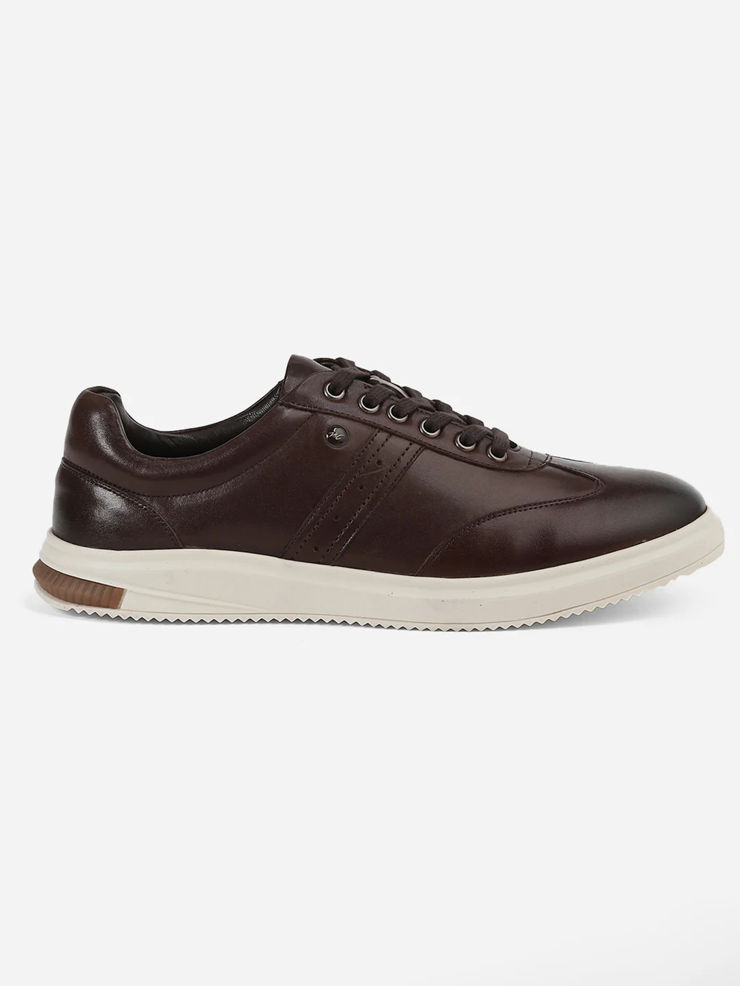 Men Brown Lace-Up Genuine Leather Casual Sneaker - Image 7