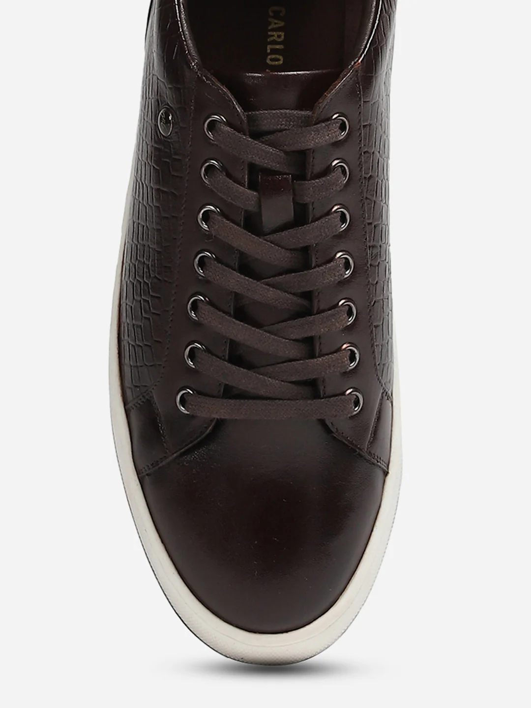 Men Brown Lace-Up Genuine Leather Casual Sneaker - Image 10