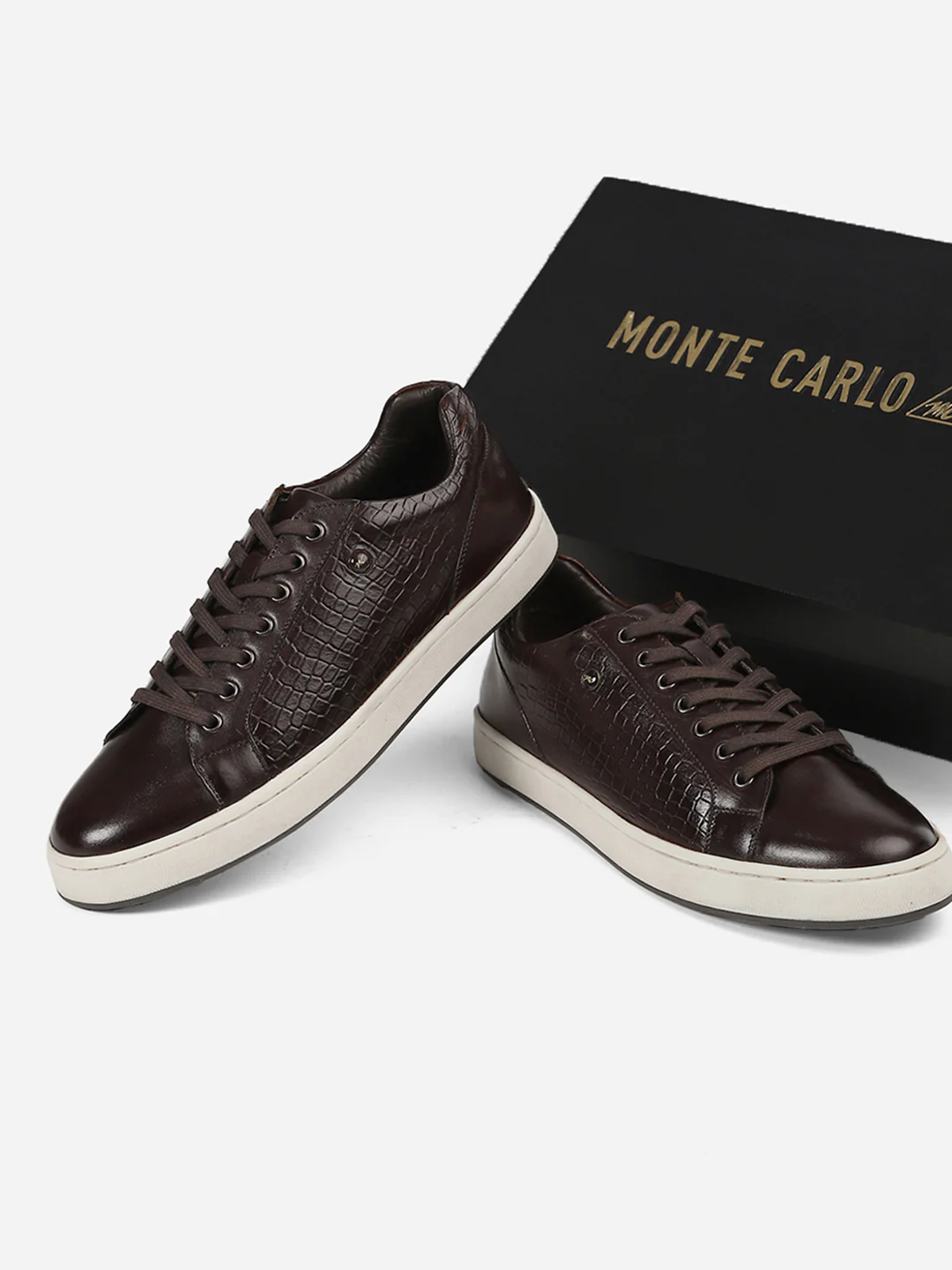 Men Brown Lace-Up Genuine Leather Casual Sneaker - Image 4