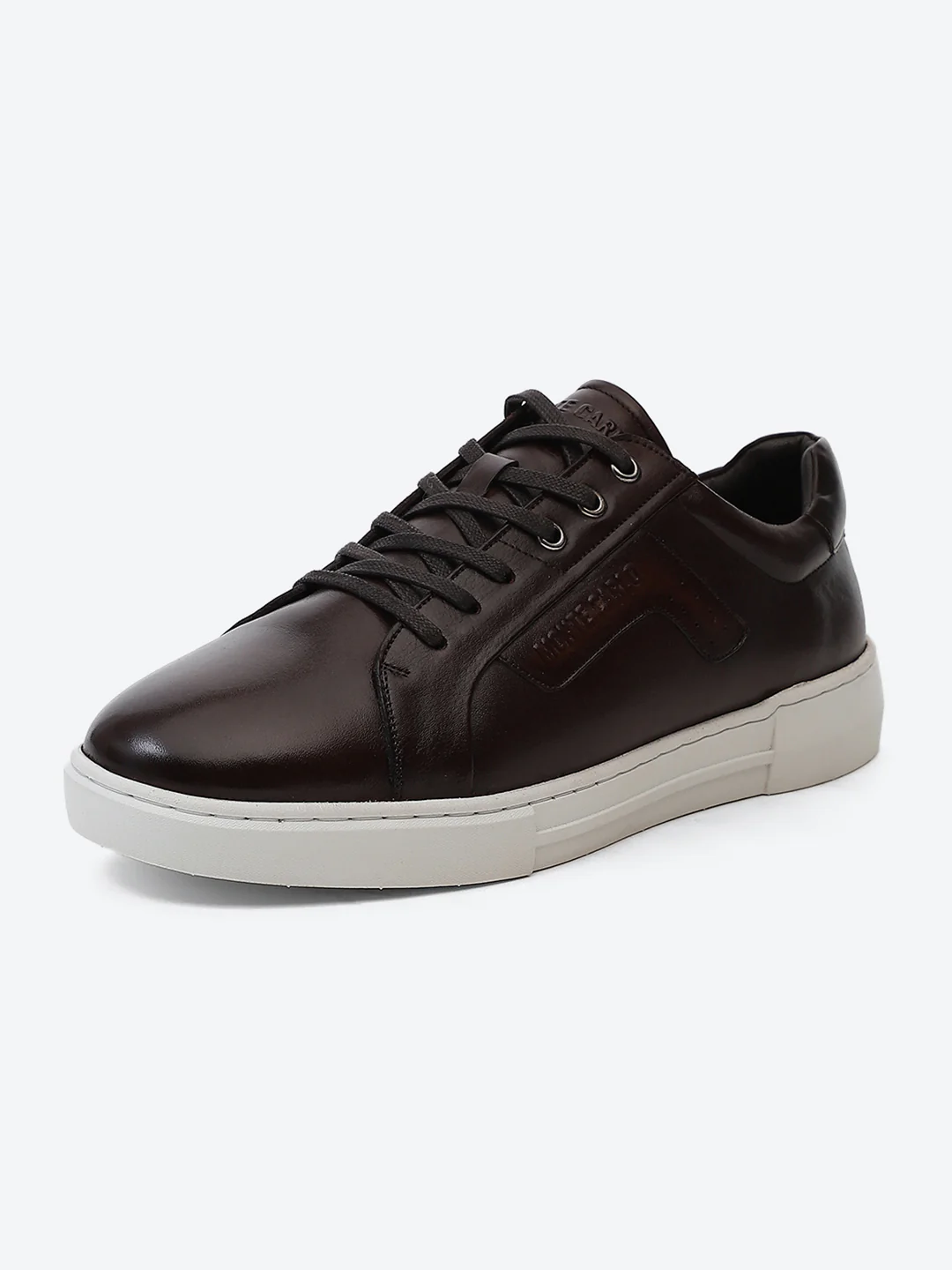 Men Brown Lace Up Genuine Leather Casual Sneakers - Image 3
