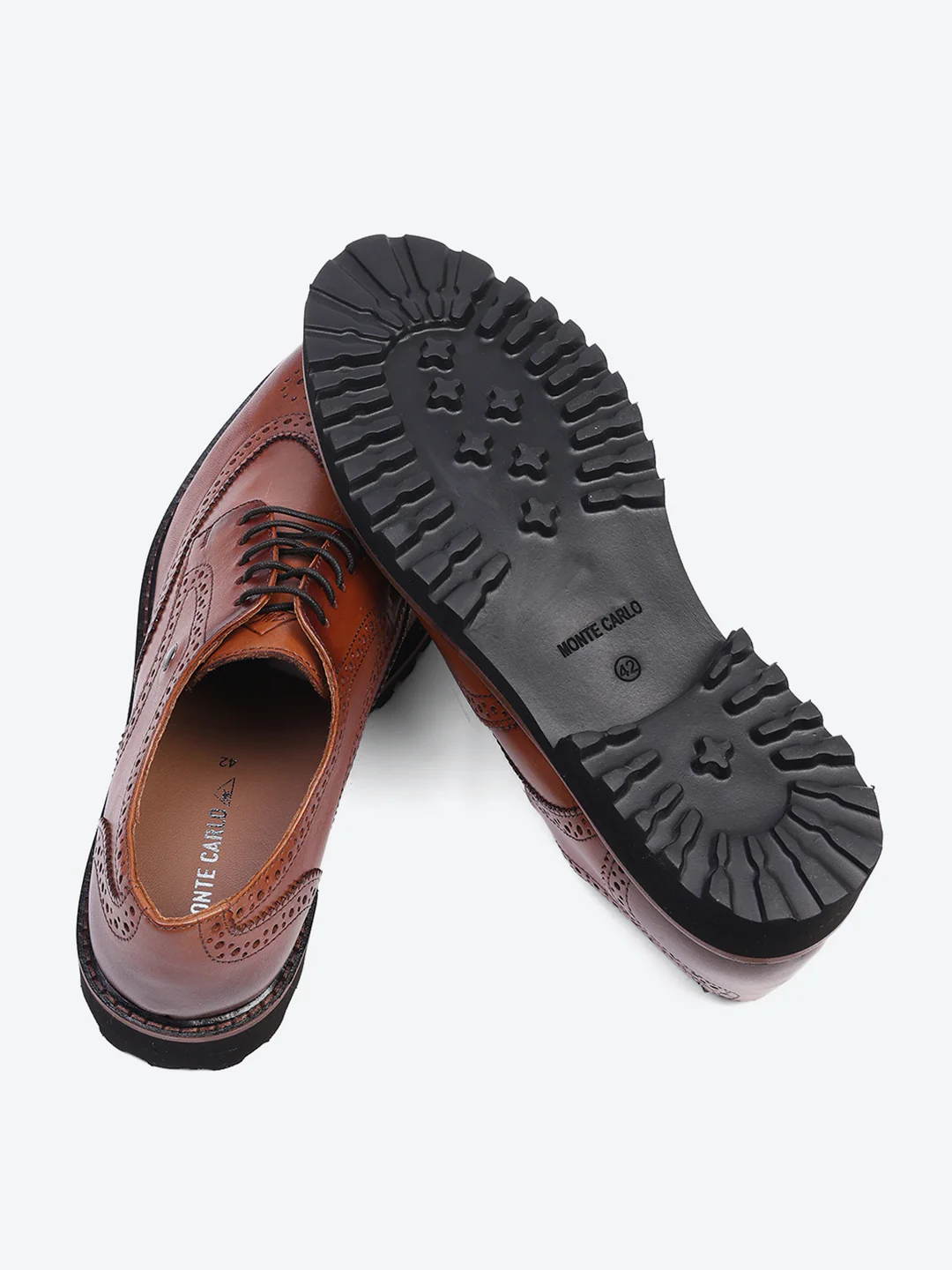 Men Brown Lace Up Genuine Leather Formal Brogues - Image 8