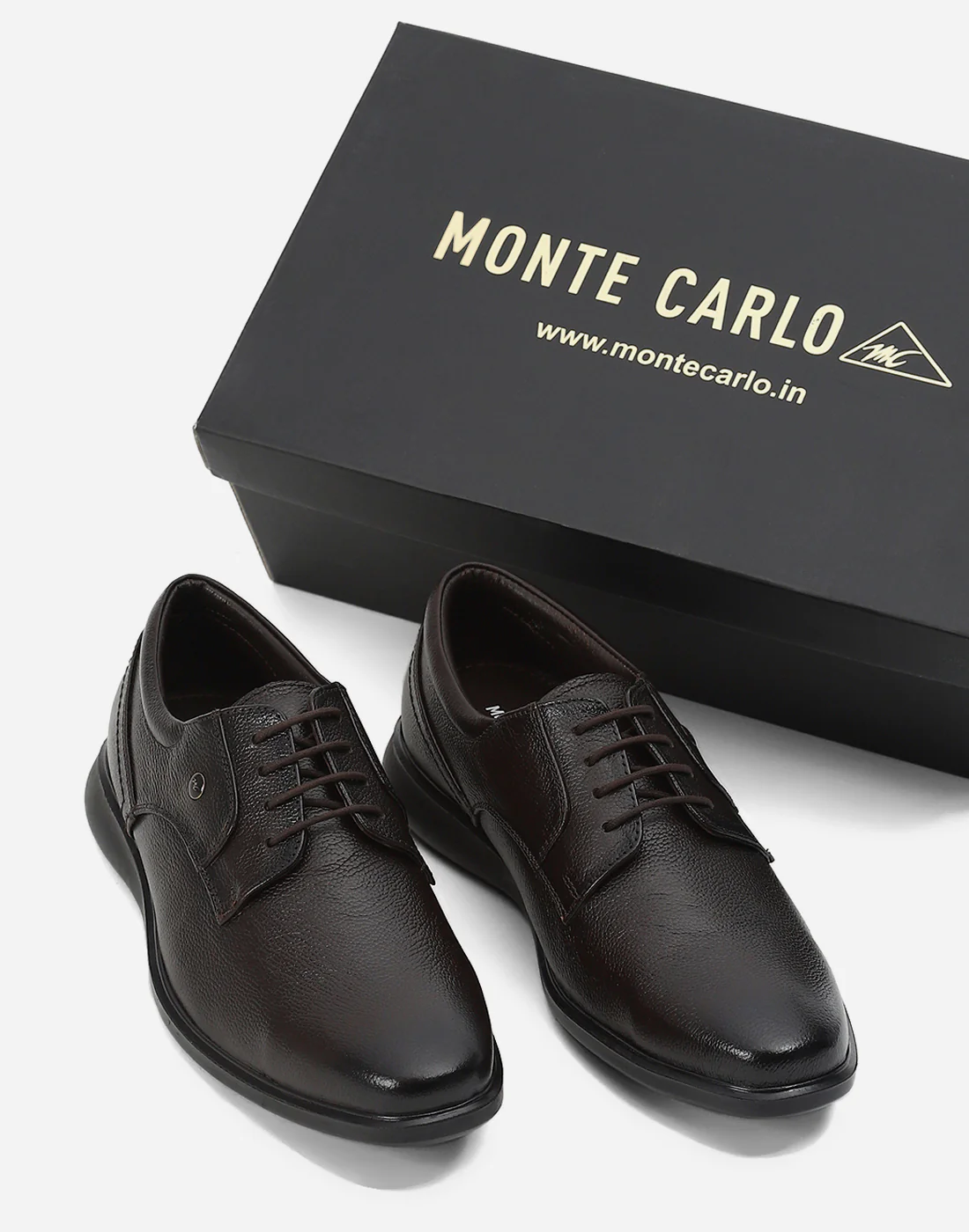 Men Brown Lace Up Genuine Leather Formal Derby - Image 2