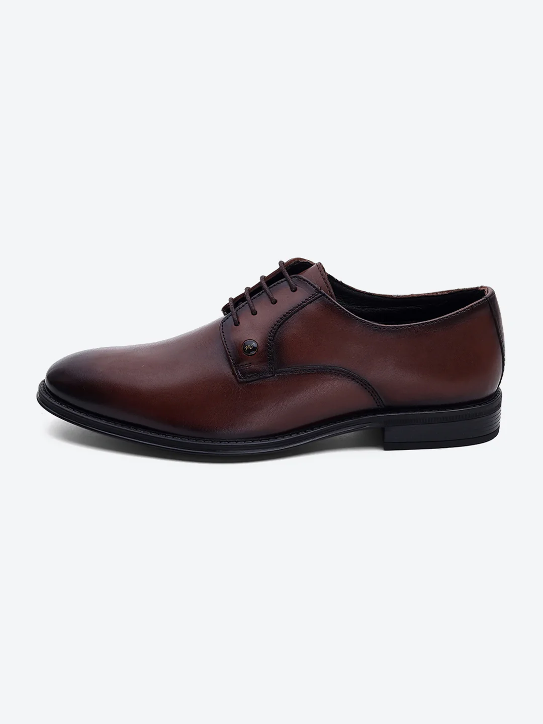 Men Brown Lace Up Genuine Leather Formal Derby - Image 4