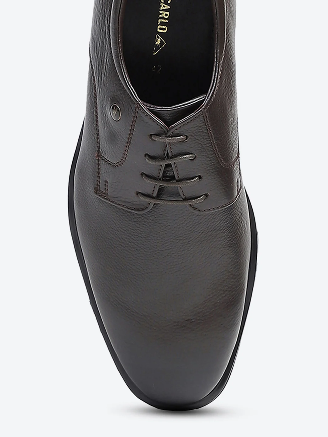 Men Brown Lace Up Genuine Leather Formal Derby - Image 9