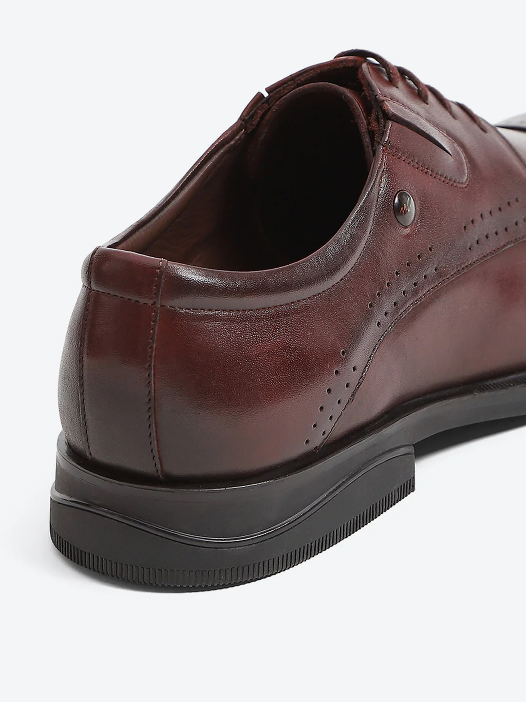 Men Brown Lace Up Genuine Leather Formal Derbys - Image 9